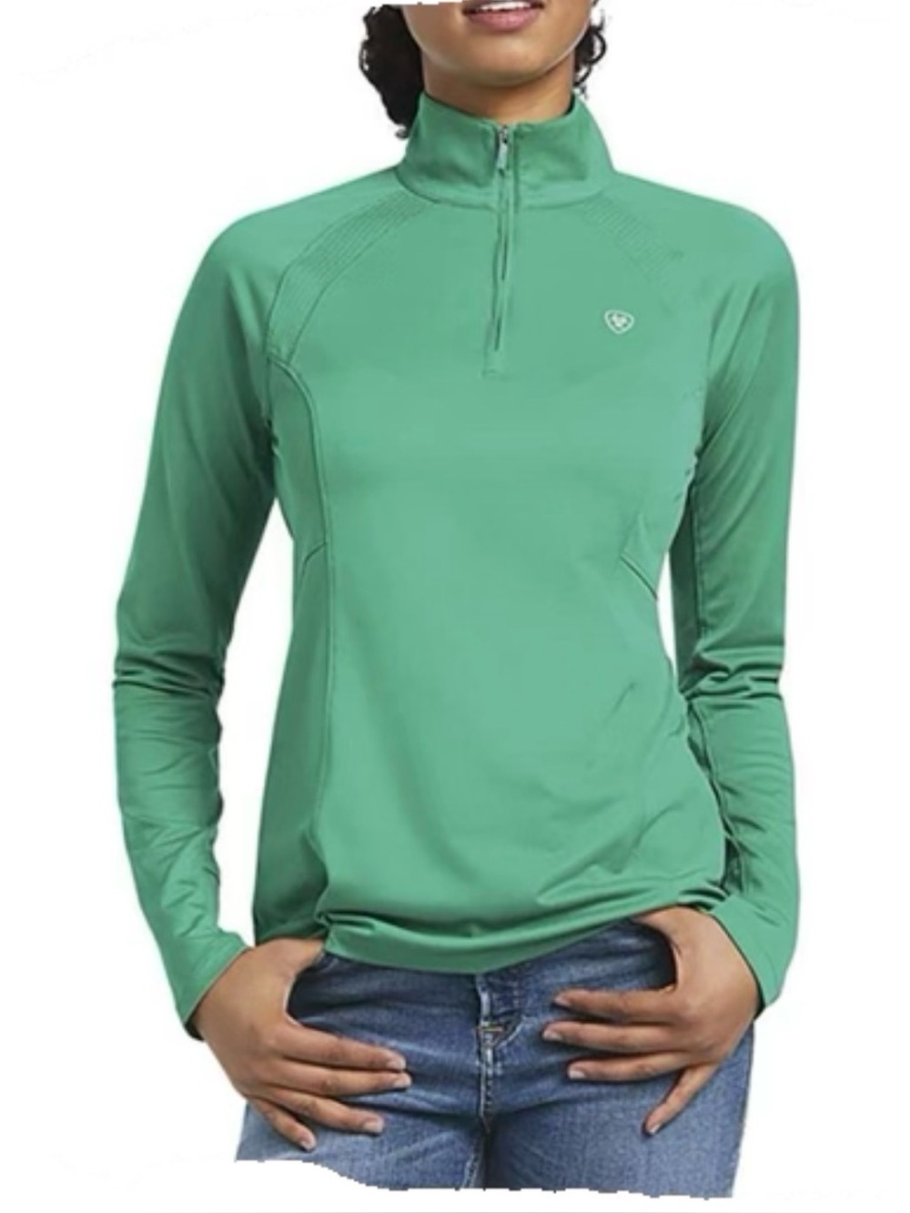 Ariat Sunstopper 2.0 Quarter Zip size M in Pool Table (Green)